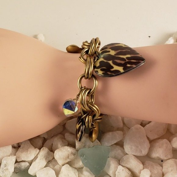Vintage Betsey Johnson Heart Locket Charm Bracelet - Picture 1 of 7